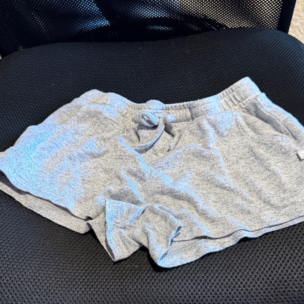 Girls Gray Lounge Shorts with Drawstring